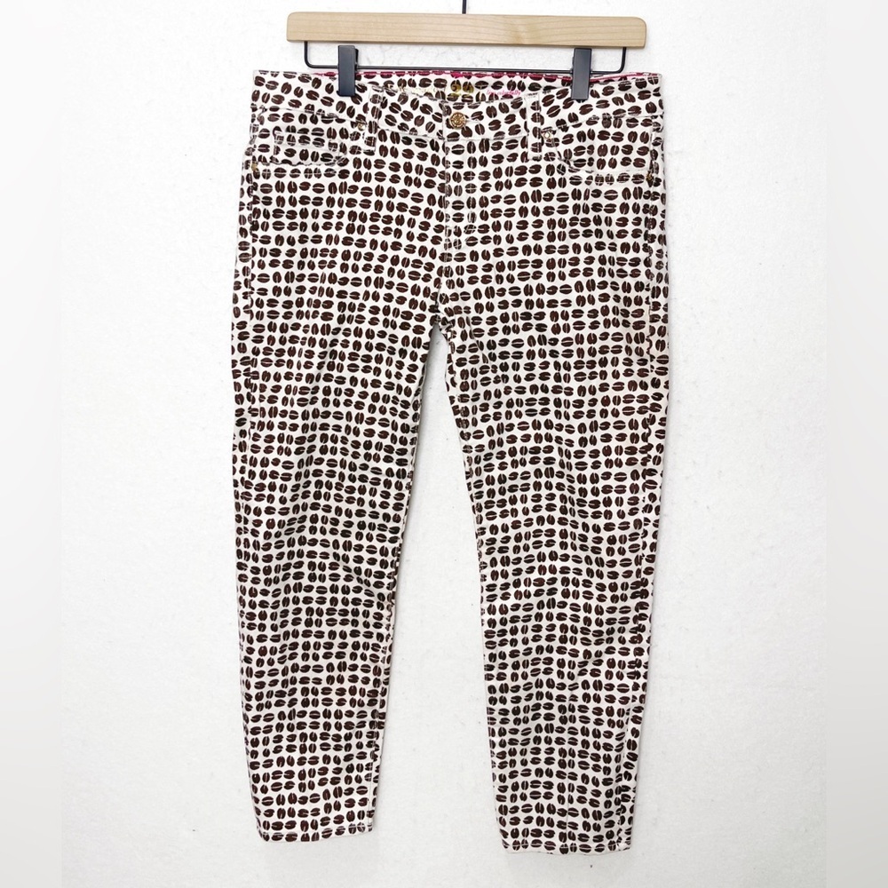 Kate Spade New York Coffee Bean Broome Street Capri Size 29 Coffee Print